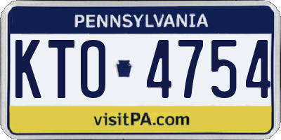 PA license plate KTO4754