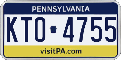 PA license plate KTO4755