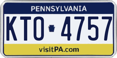 PA license plate KTO4757