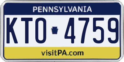 PA license plate KTO4759