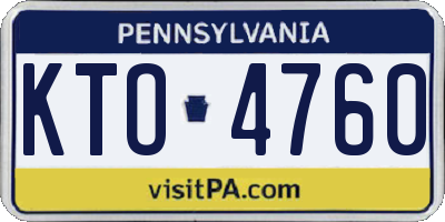 PA license plate KTO4760