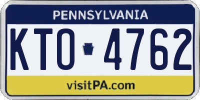 PA license plate KTO4762