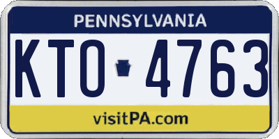 PA license plate KTO4763
