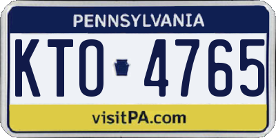 PA license plate KTO4765