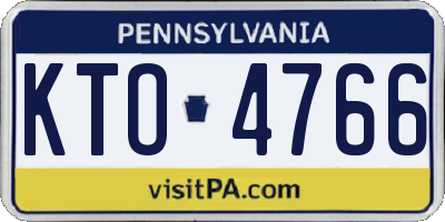 PA license plate KTO4766