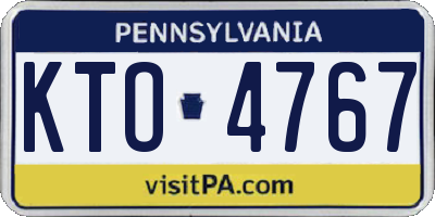 PA license plate KTO4767