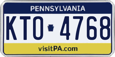 PA license plate KTO4768