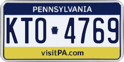 PA license plate KTO4769