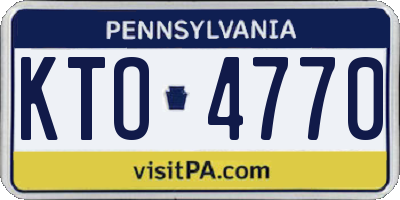 PA license plate KTO4770