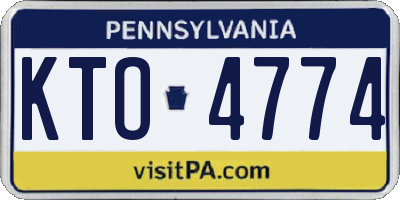 PA license plate KTO4774