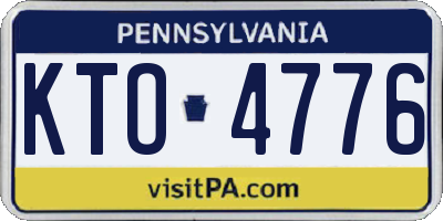 PA license plate KTO4776