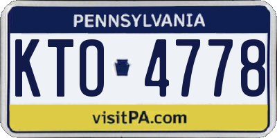 PA license plate KTO4778