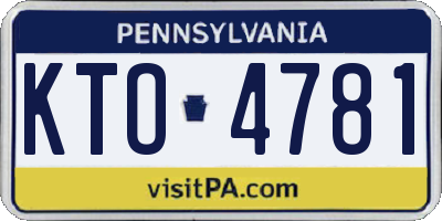PA license plate KTO4781