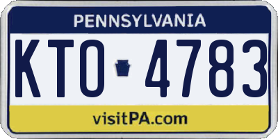 PA license plate KTO4783
