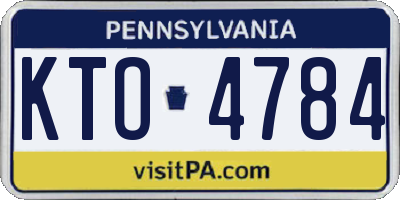 PA license plate KTO4784