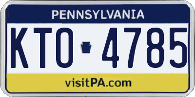 PA license plate KTO4785