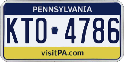 PA license plate KTO4786