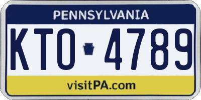 PA license plate KTO4789