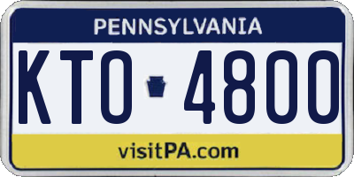 PA license plate KTO4800