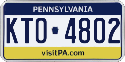 PA license plate KTO4802