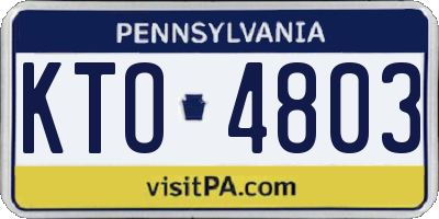 PA license plate KTO4803