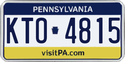 PA license plate KTO4815