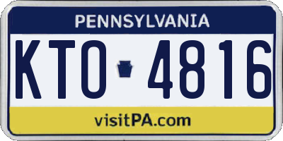 PA license plate KTO4816