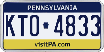 PA license plate KTO4833