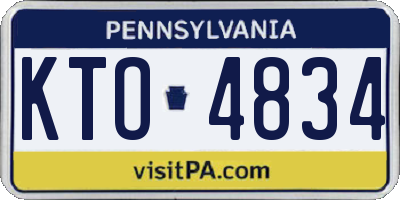 PA license plate KTO4834
