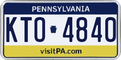 PA license plate KTO4840