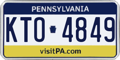 PA license plate KTO4849