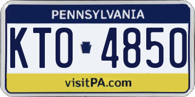 PA license plate KTO4850