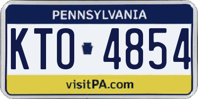 PA license plate KTO4854