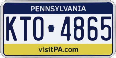 PA license plate KTO4865