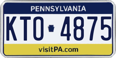 PA license plate KTO4875