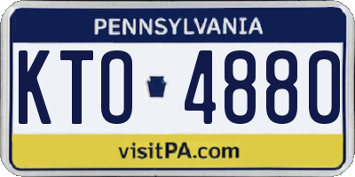 PA license plate KTO4880