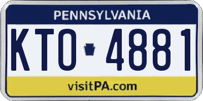 PA license plate KTO4881