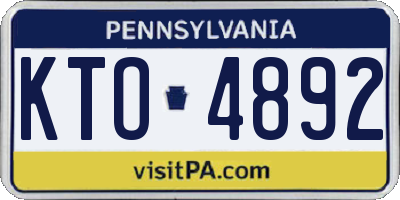 PA license plate KTO4892