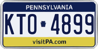 PA license plate KTO4899