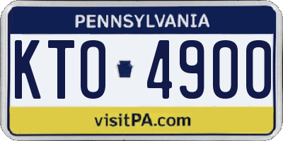 PA license plate KTO4900