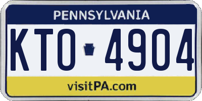 PA license plate KTO4904
