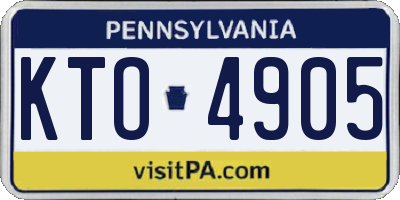 PA license plate KTO4905