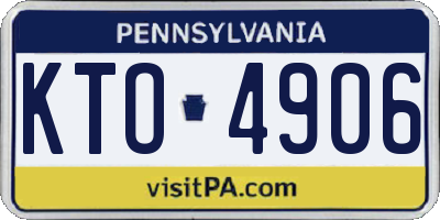 PA license plate KTO4906