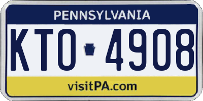 PA license plate KTO4908