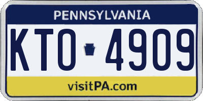 PA license plate KTO4909