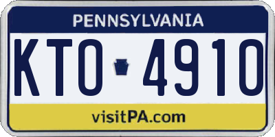PA license plate KTO4910