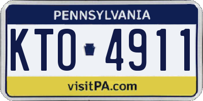 PA license plate KTO4911