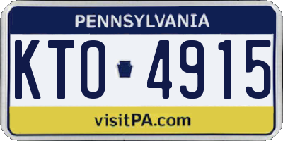 PA license plate KTO4915