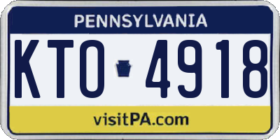 PA license plate KTO4918