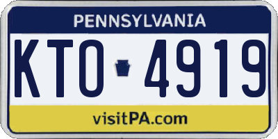 PA license plate KTO4919